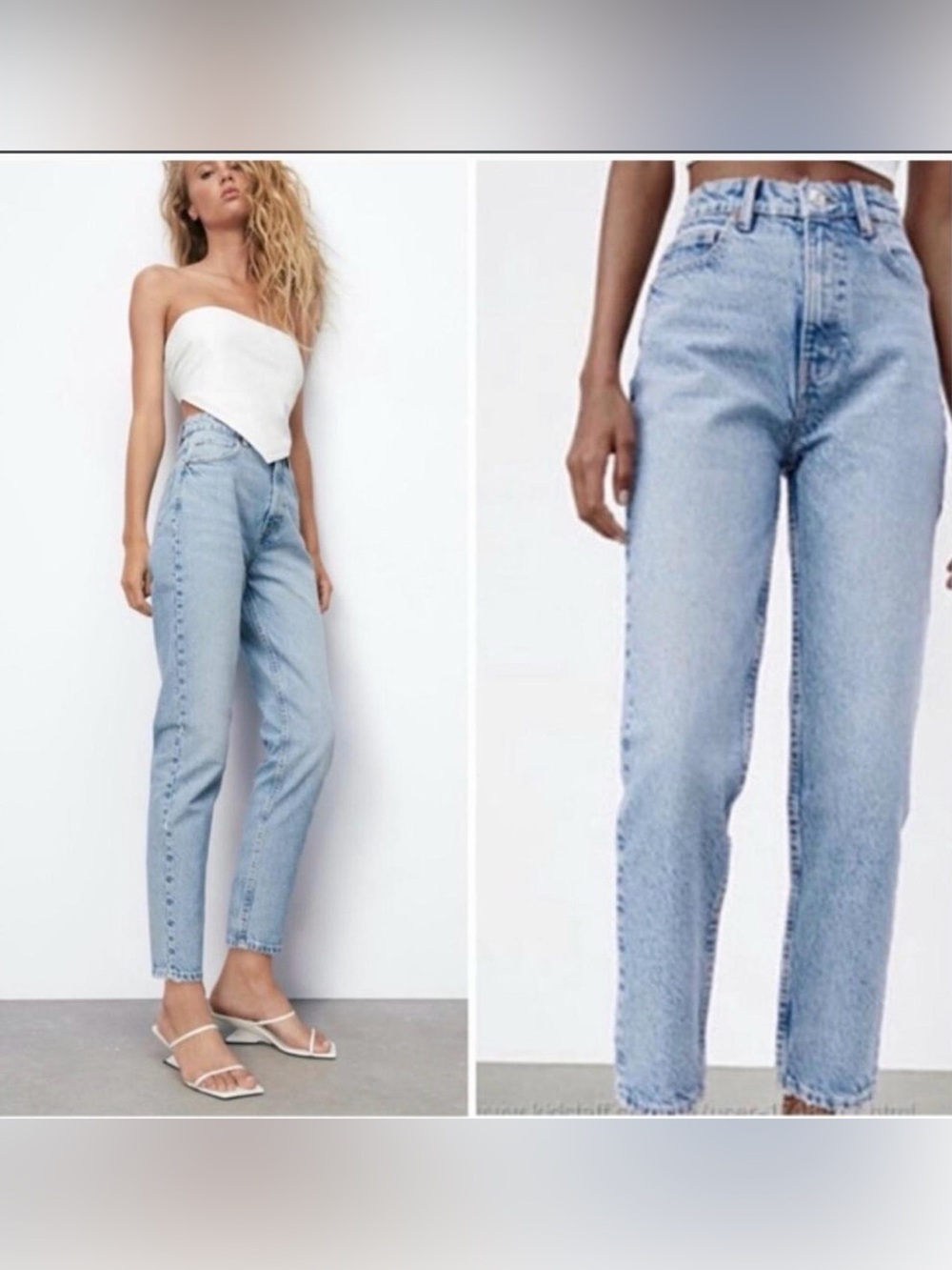 Zara High-Waisted Straight Leg Mom Jeans